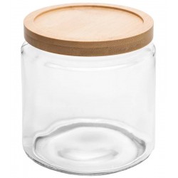 Porta Mantimento 1,5l Com Tampa De Bambu Oasis Vidro